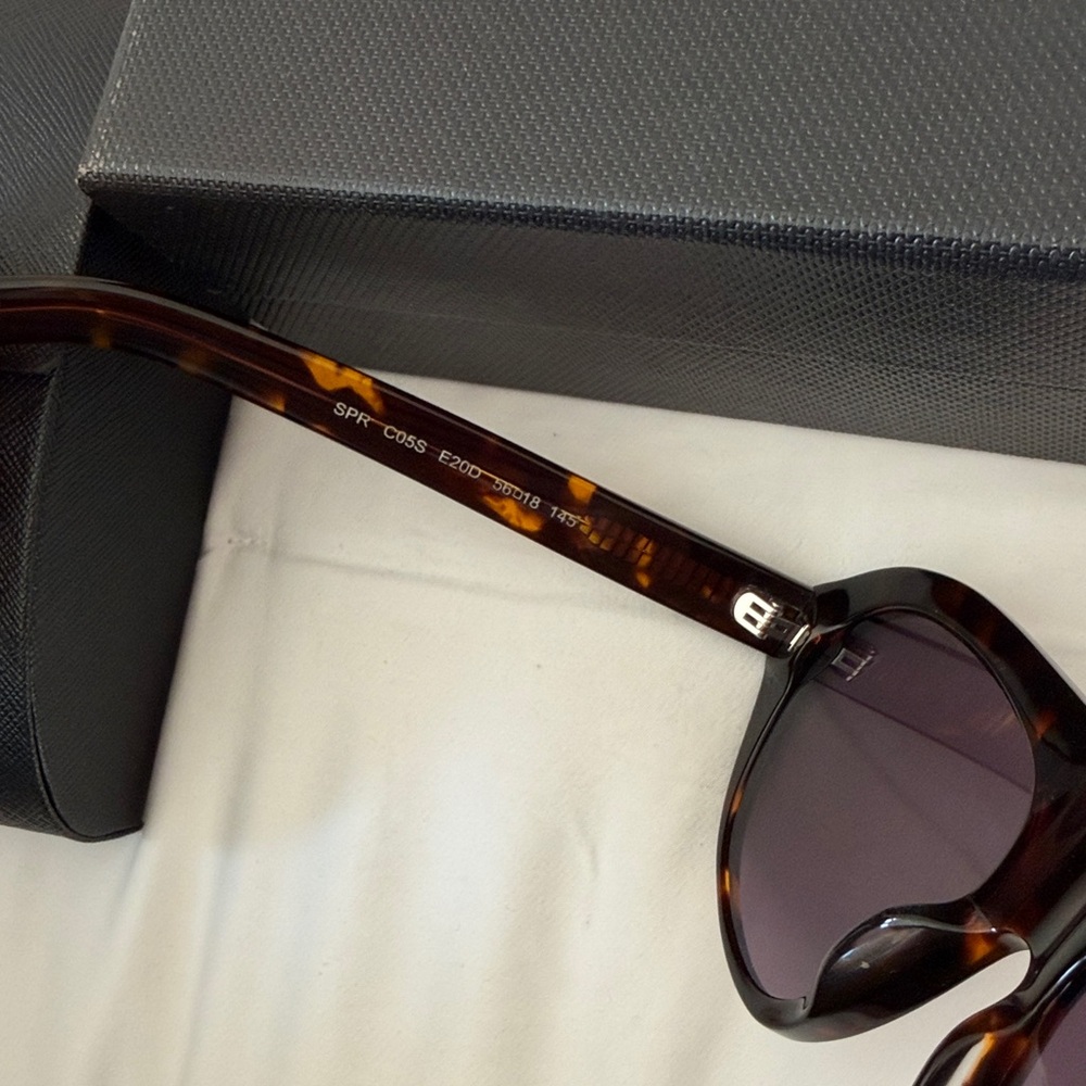 NEW / PRADA C05S Thick Aviator Sunglasses / Havana Shield - Picture 6 of 7